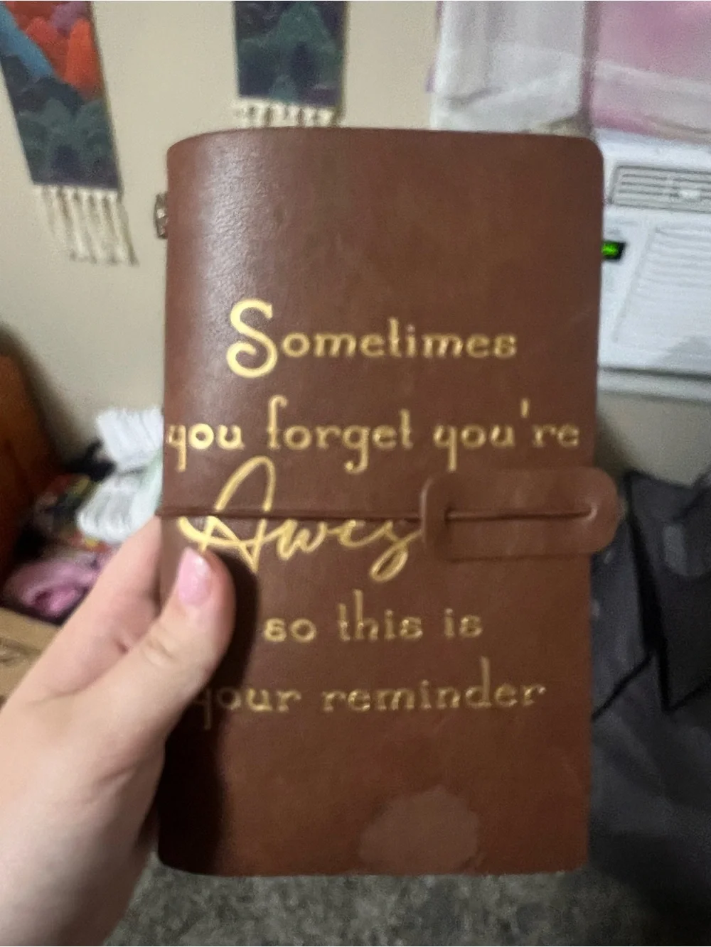 Amazon Brown Faux Leather Journal with Gold Foil Inspirational Cover